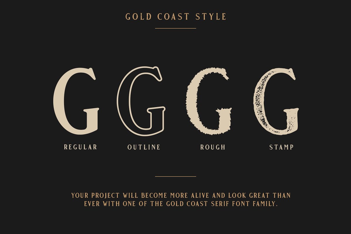 Beispiel einer Gold Coast-Schriftart #2
